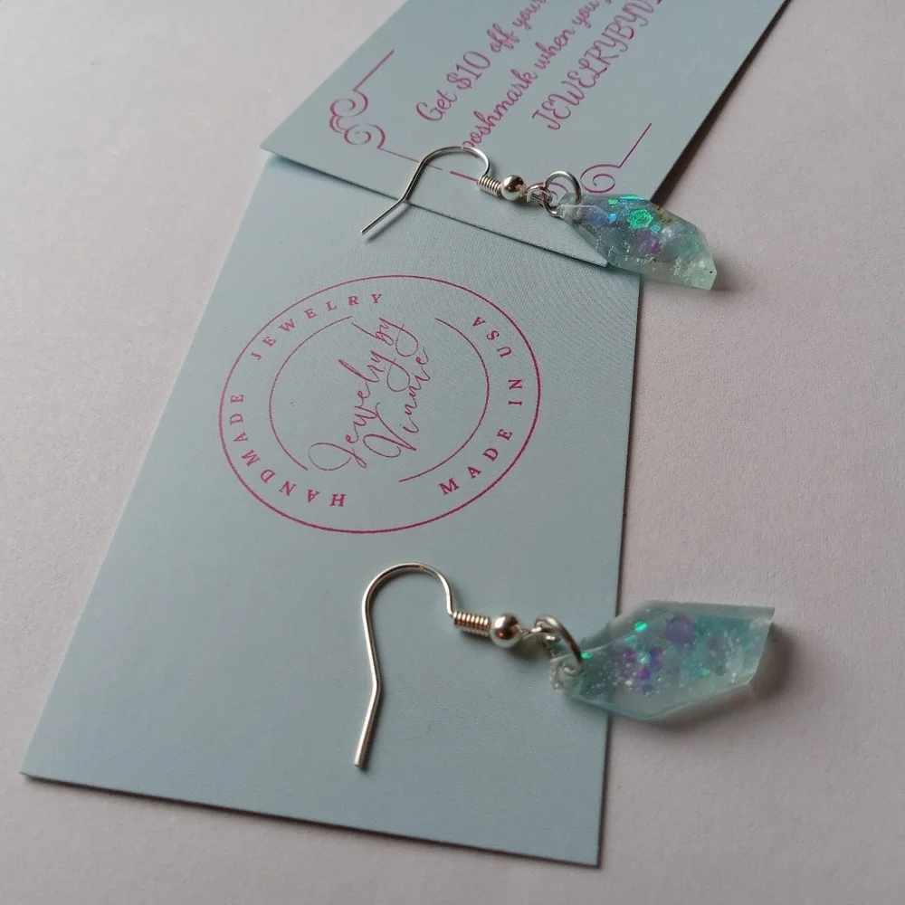 Hand Crafted Iridescent Earrings